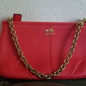 Coral Red Coach Clutch